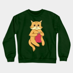 Knitting cat Crewneck Sweatshirt